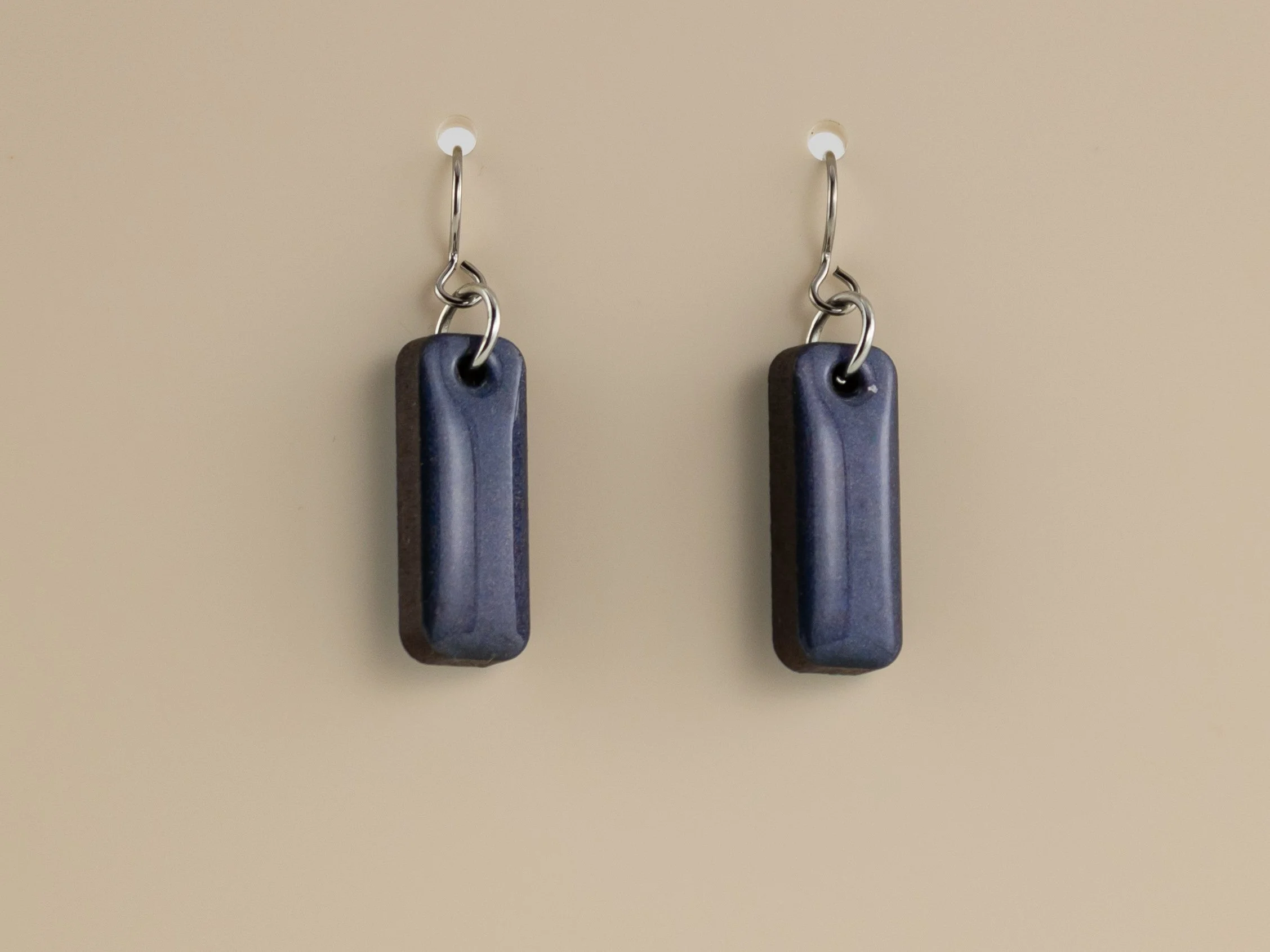 Hand Painted Short Stick Earrings in Shimmering Mica