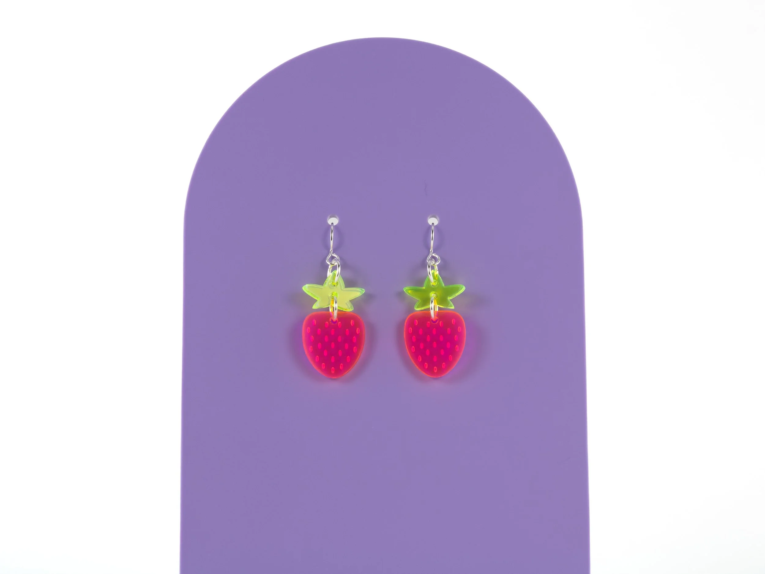 “Mini” Acrylic Strawberry Earrings