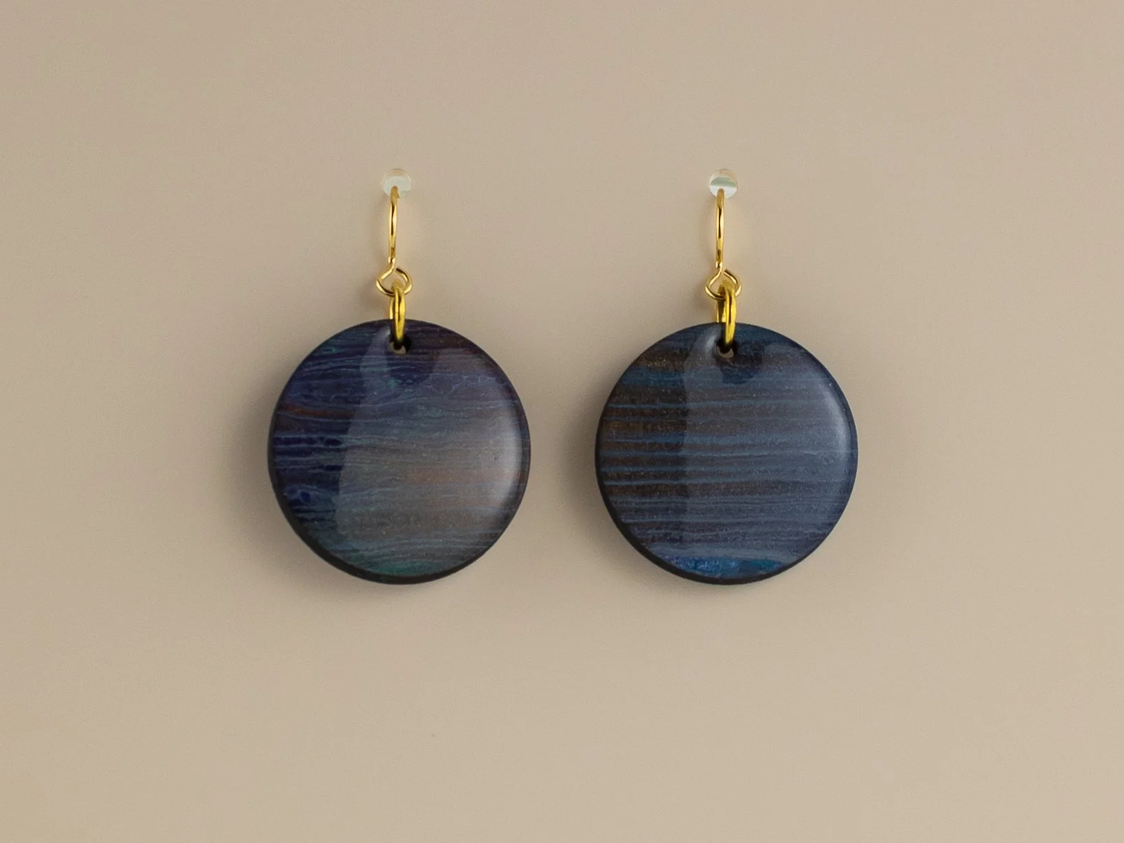 Hand Painted Medium Circle Earrings