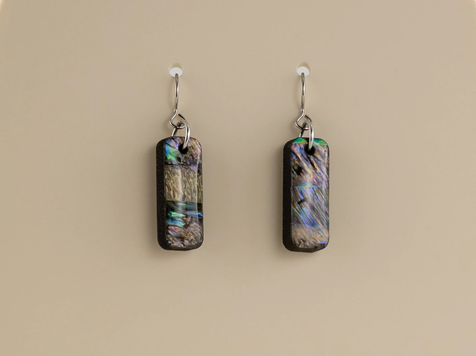 Abalone Shell Short Stick Earrings in Opal