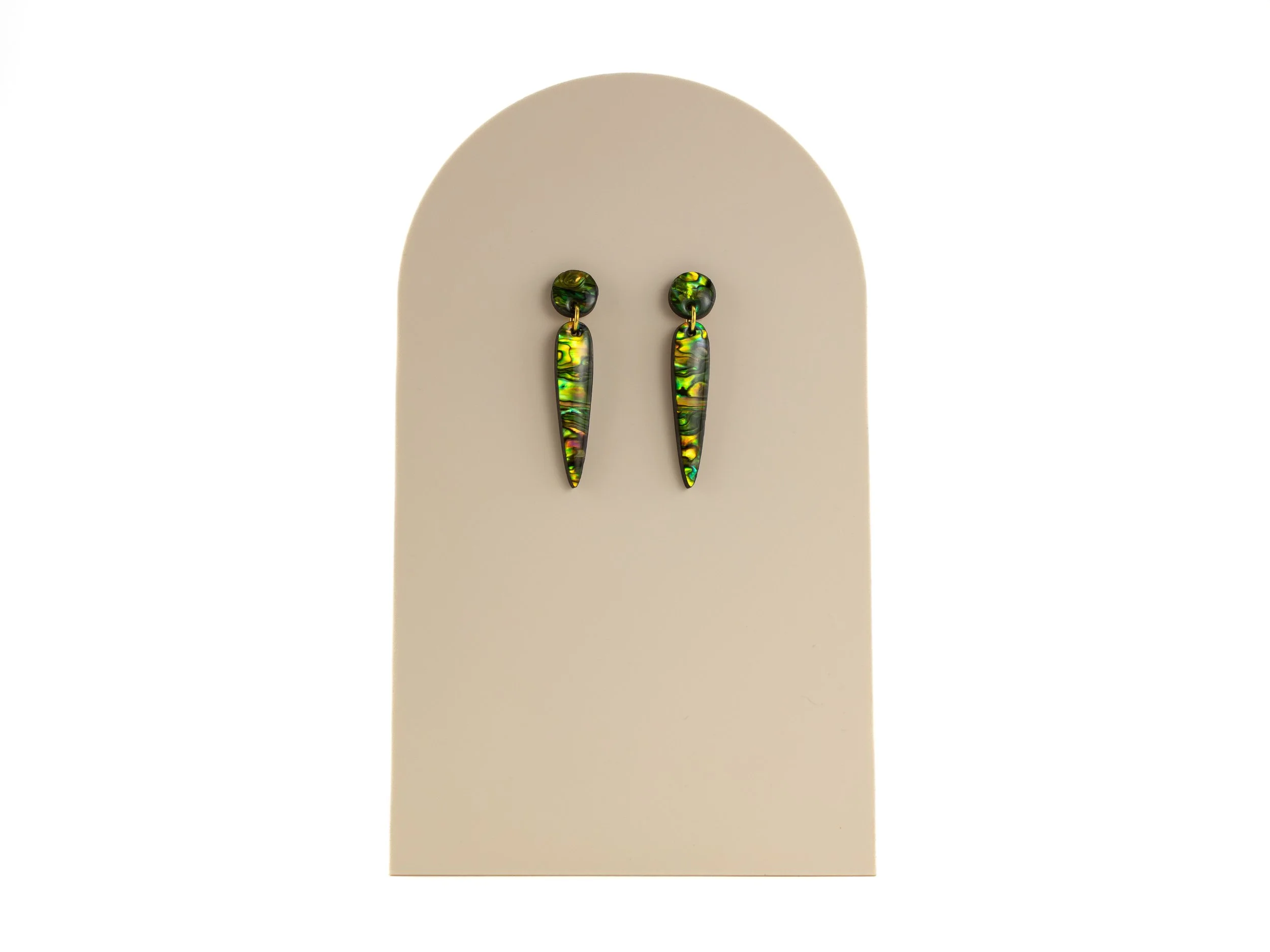 Peridot Abalone Dagger Stud Earrings-1.jpg