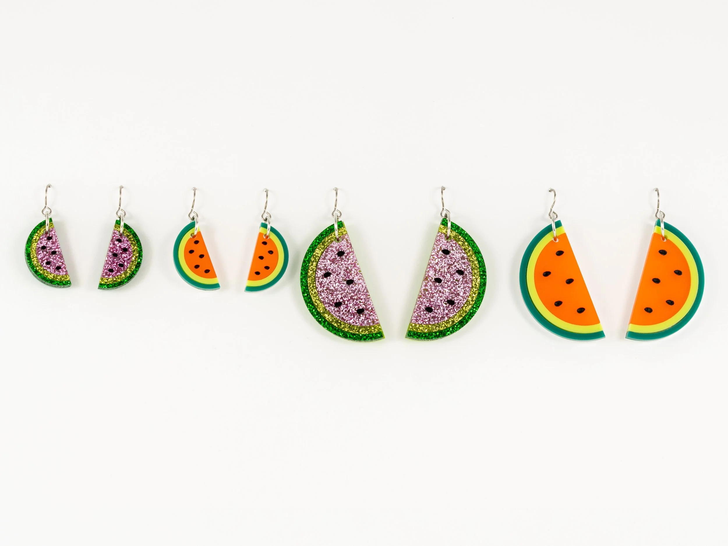 Acrylic Watermelon Slice Earrings