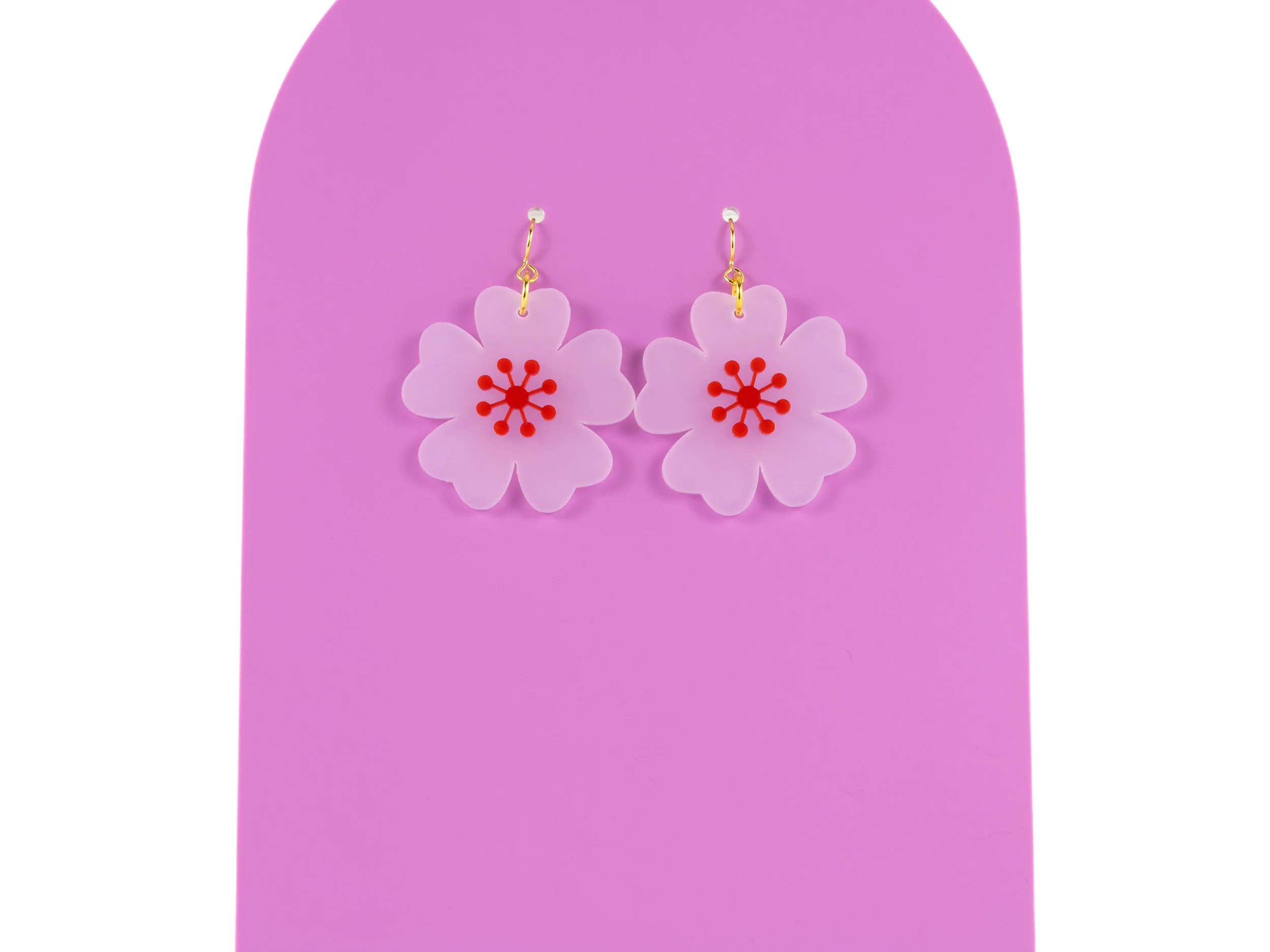 Acrylic Cherry Blossom Earrings