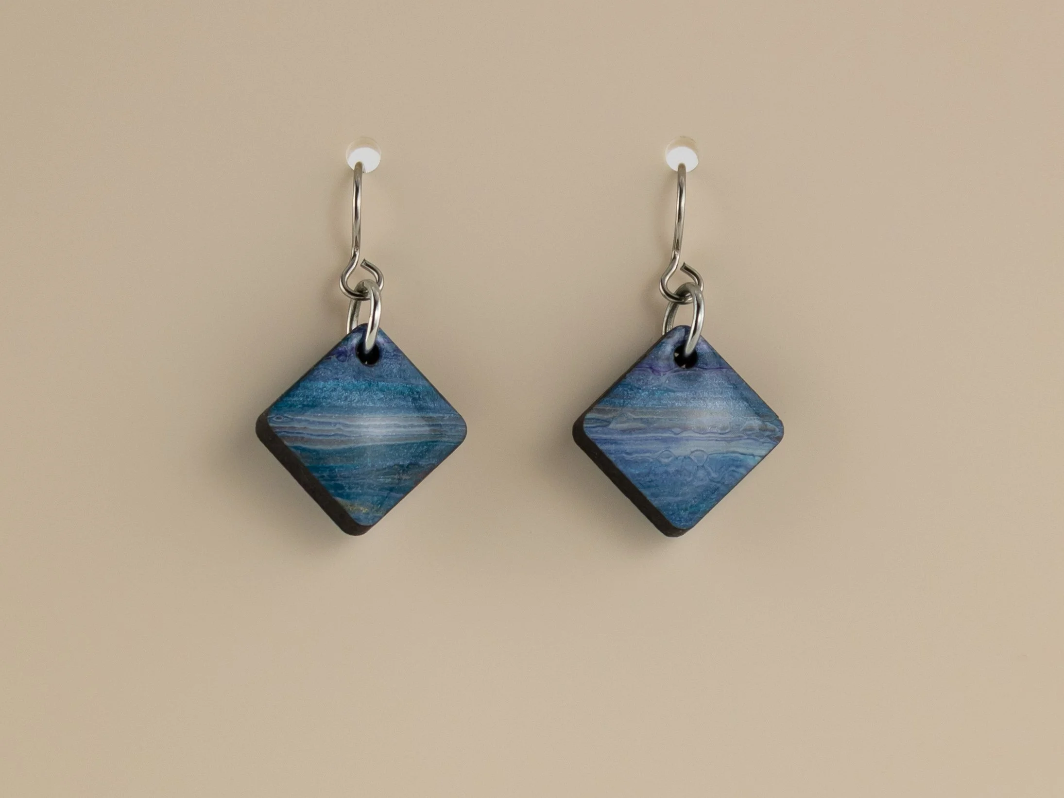 Hand Painted Small Diamond Earrings
