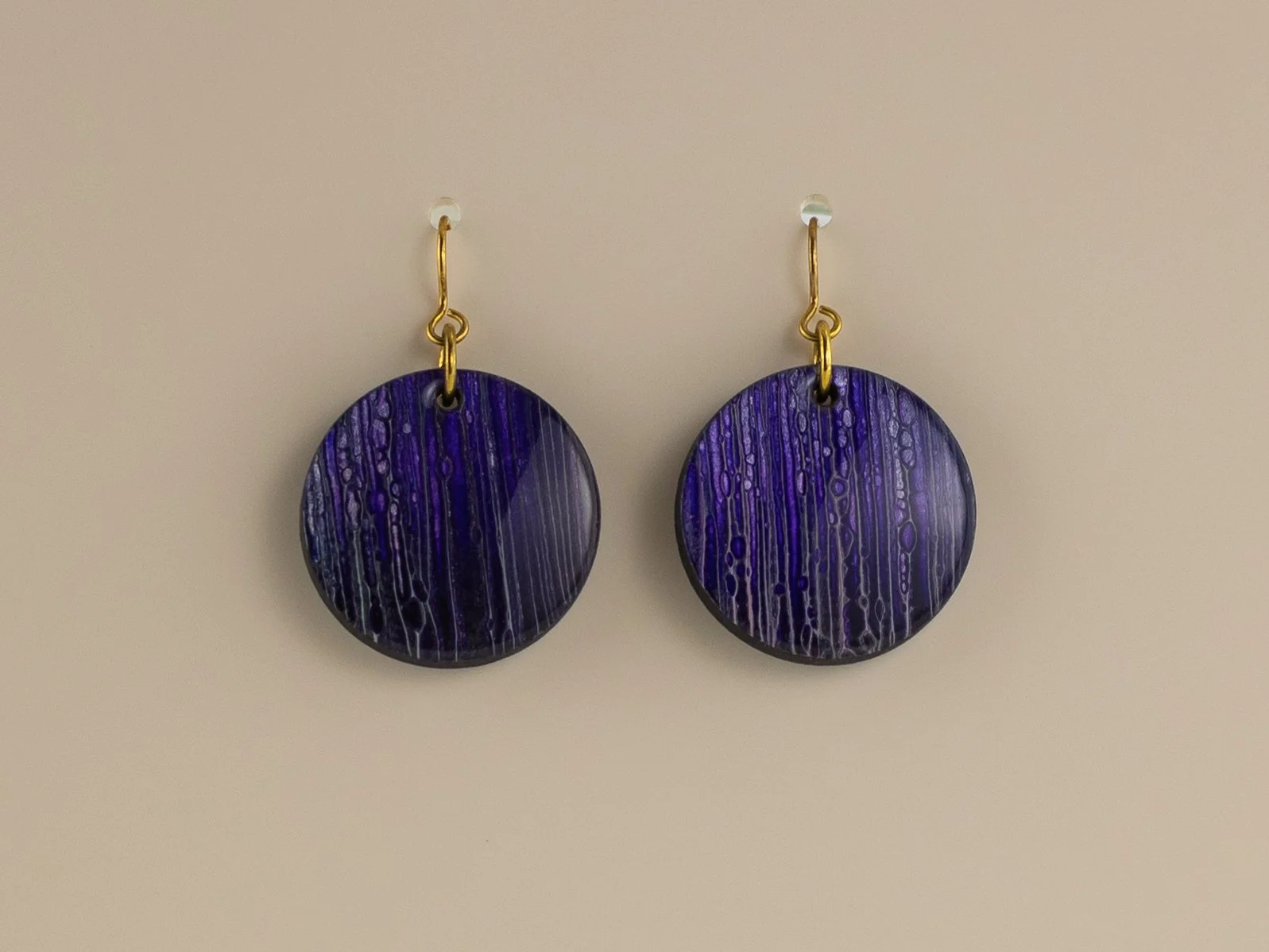 Hand Painted Medium Circle Earrings