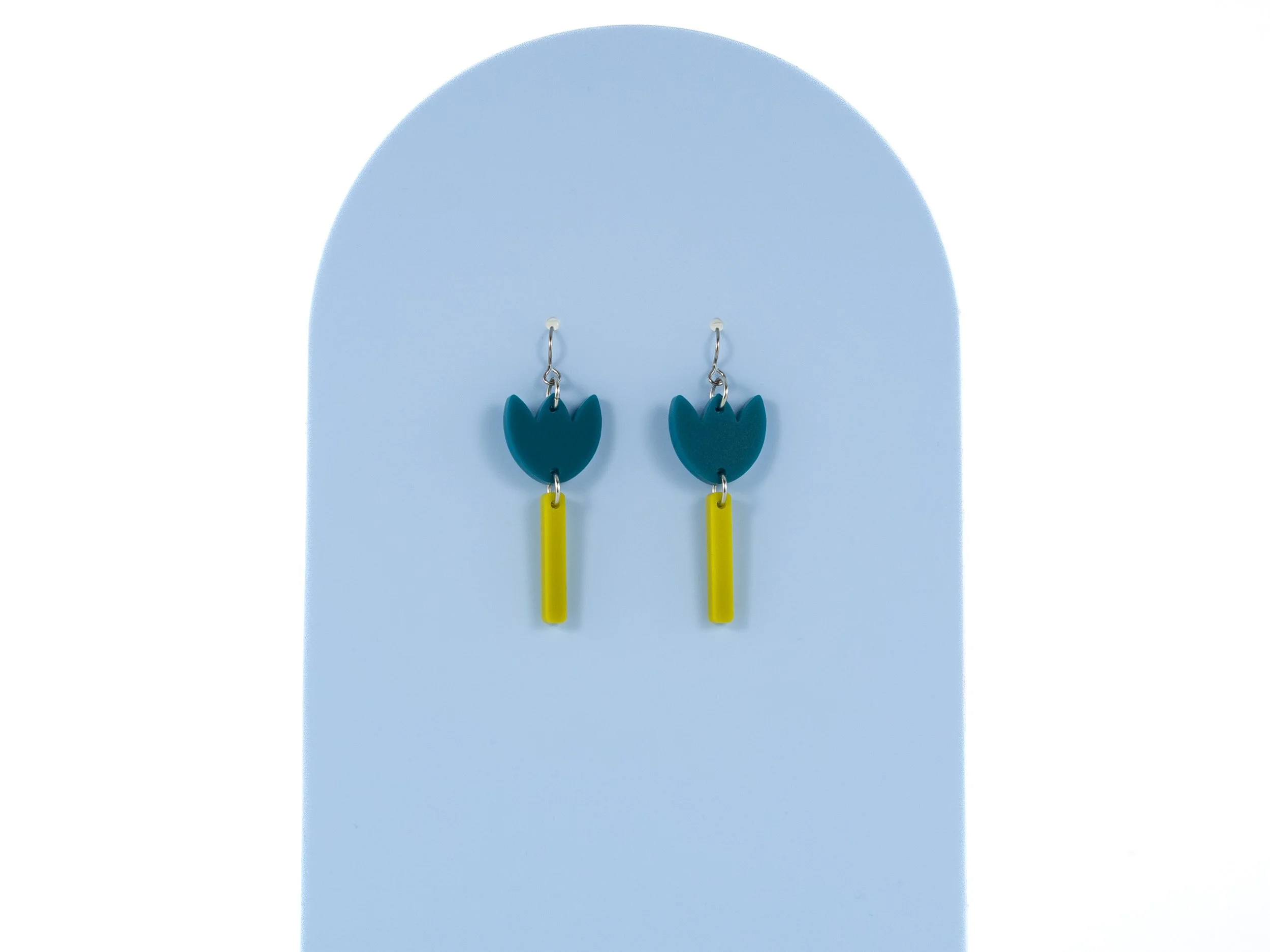 Abstract Tulip Drop Earrings in Vibrant Matte Acrylic