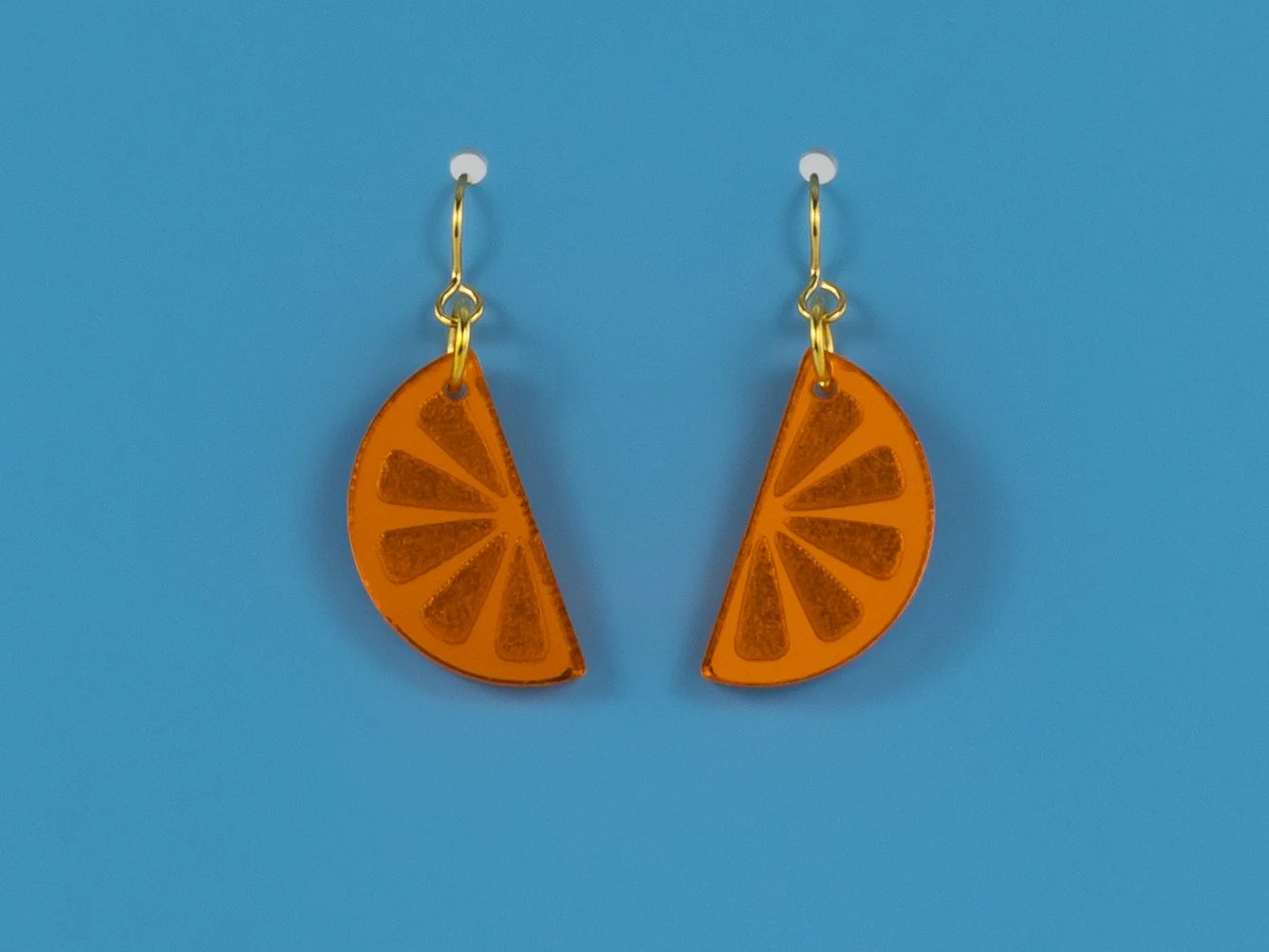 “Mini” Mirror Acrylic Citrus ½ Slice Earrings