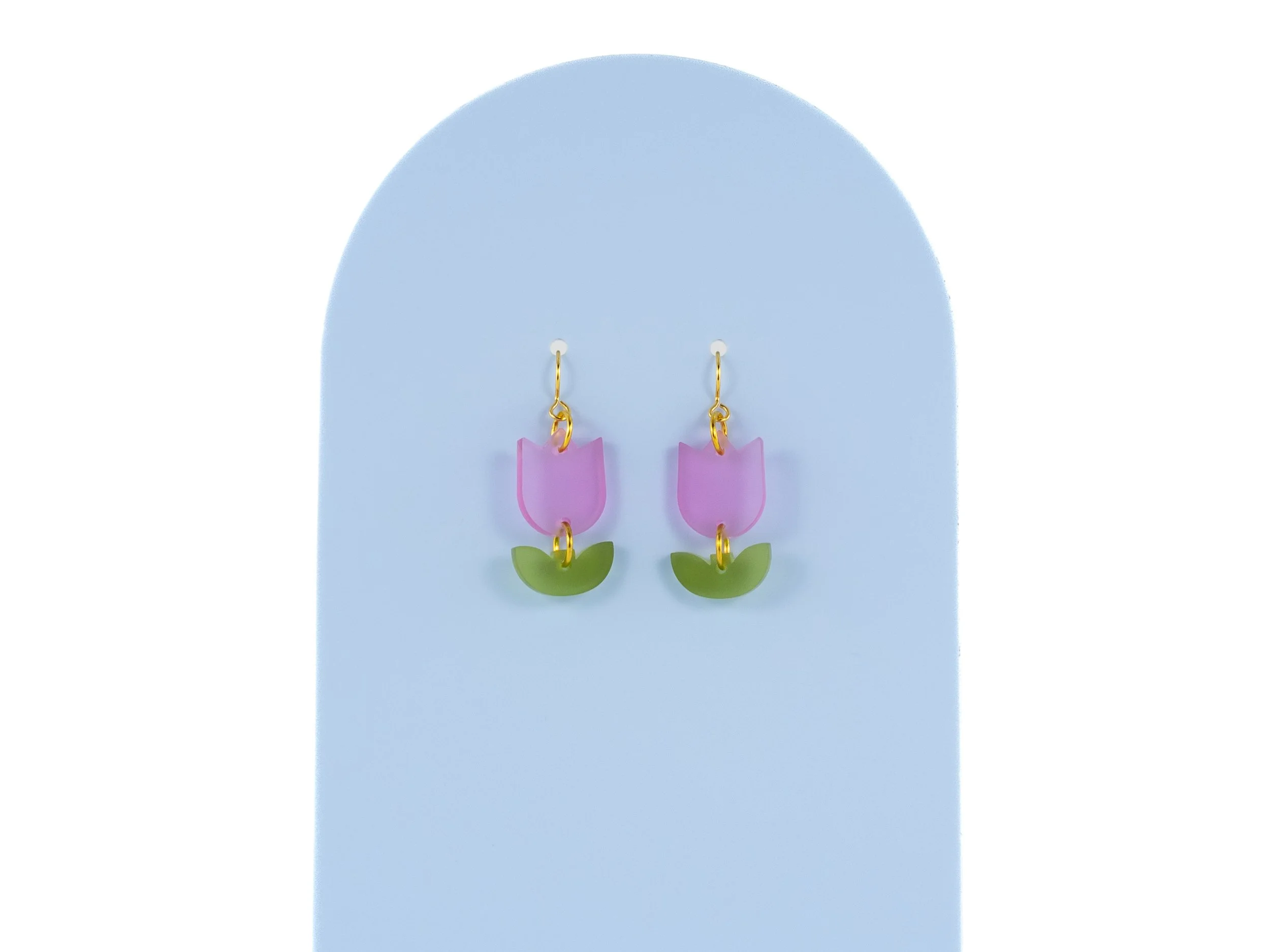 “Mini” Acrylic Geometric Tulip Earrings