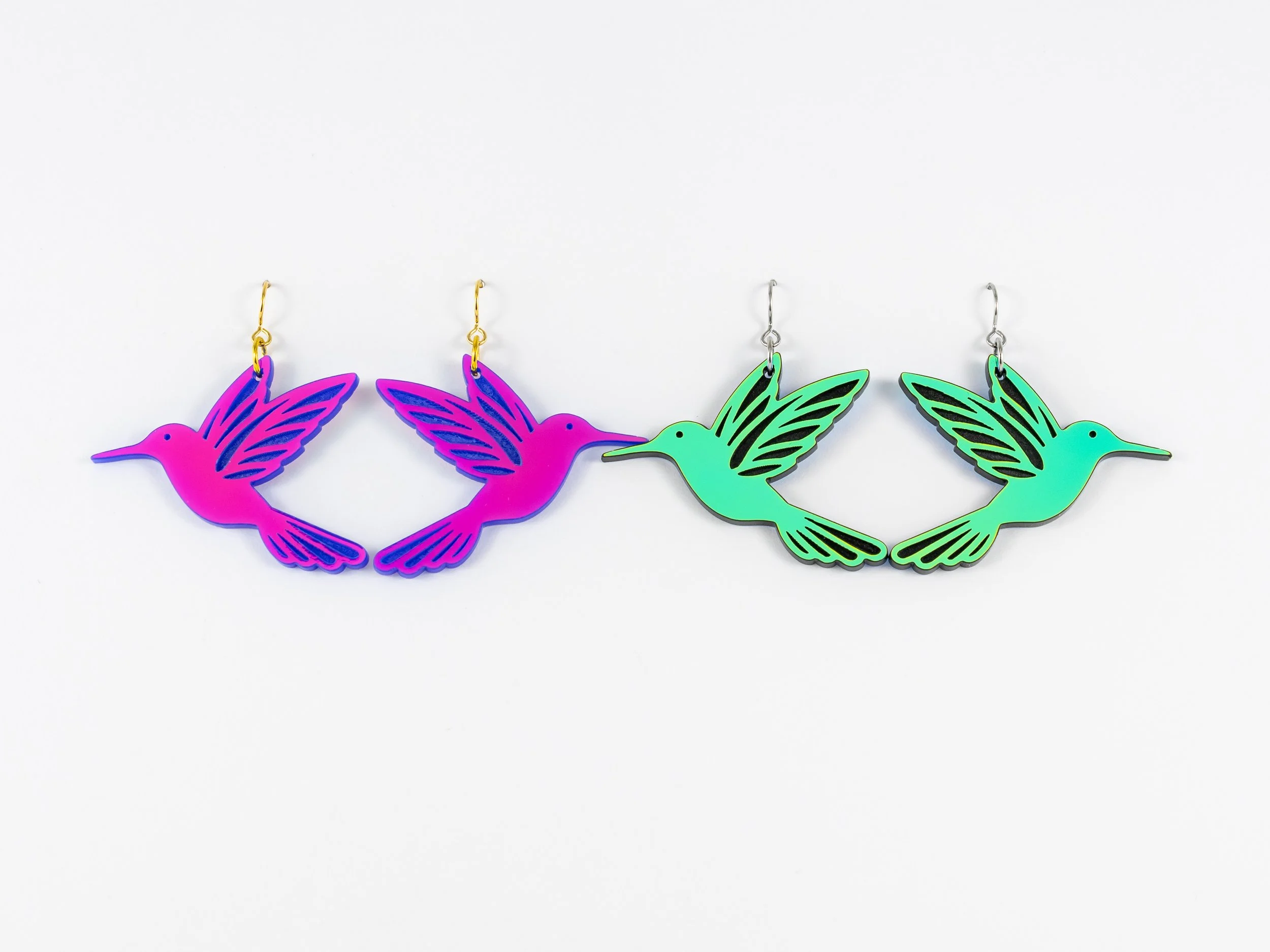 Acrylic Hummingbird Earrings