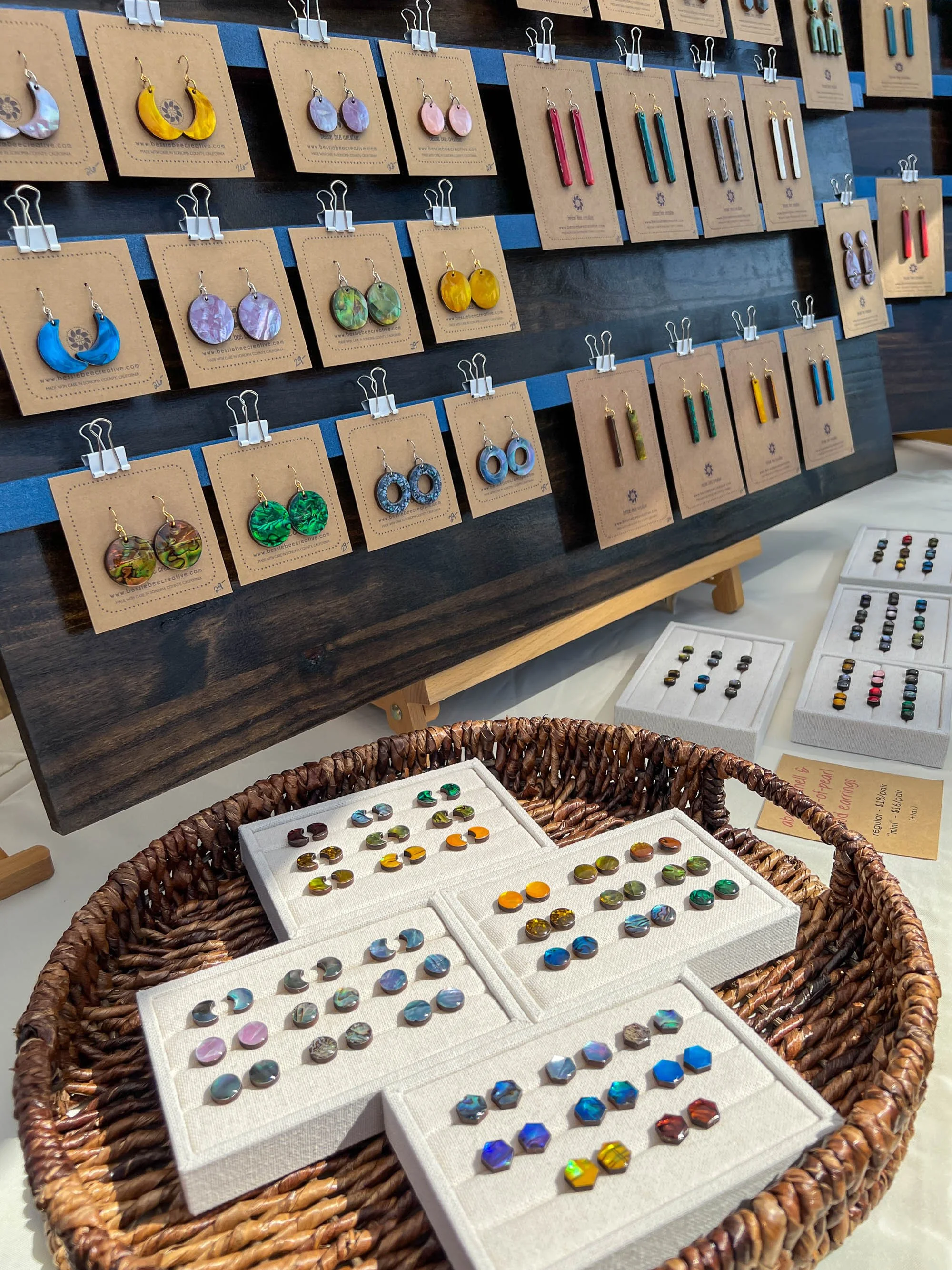 abalone shell earrings and stud earrings