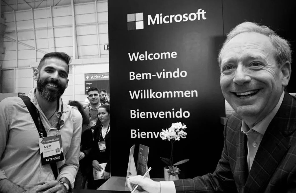 Arjun Ahluwalia, co-founder of Argentum Law with Brad Smith, President of Microsoft