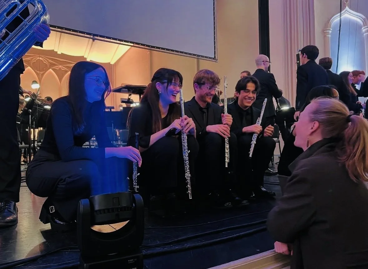 CJ with Wind Symphony flutes