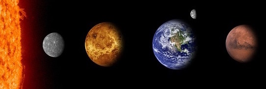 Moon orbits earth, mercury orbits sun