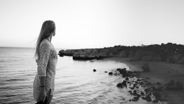 soul searching, woman on beach