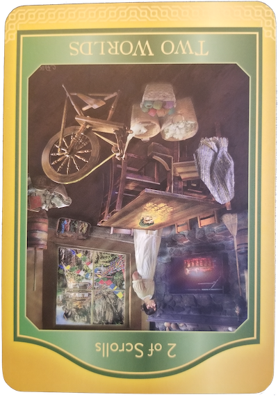 TWO OF SCROLLS (Reversed) - The Akashic Tarot