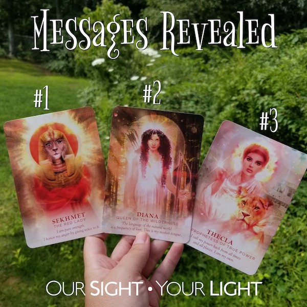 #OracleMonday, Divine Feminine Oracle, Meggan Watterson, Sekhmet, Diana, Thecla