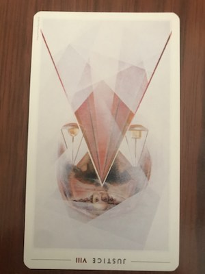JUSTICE (reversed): Fountain Tarot by Jason Gruhl, Jonathan Saiz, and Andi Todaro
