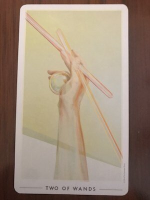 TWO OF WANDS: Fountain Tarot by Jason Gruhl, Jonathan Saiz, and Andi Todaro