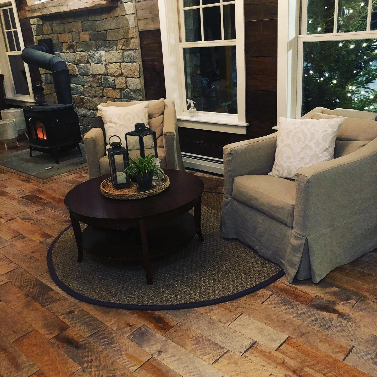 First new purchase for our farmhouse. These linen slip covered beauties are so comfortable and they swivel.  I&rsquo;m sure they won&rsquo;t stay in one place for long but until then it&rsquo;s a great coffee time spot 😊