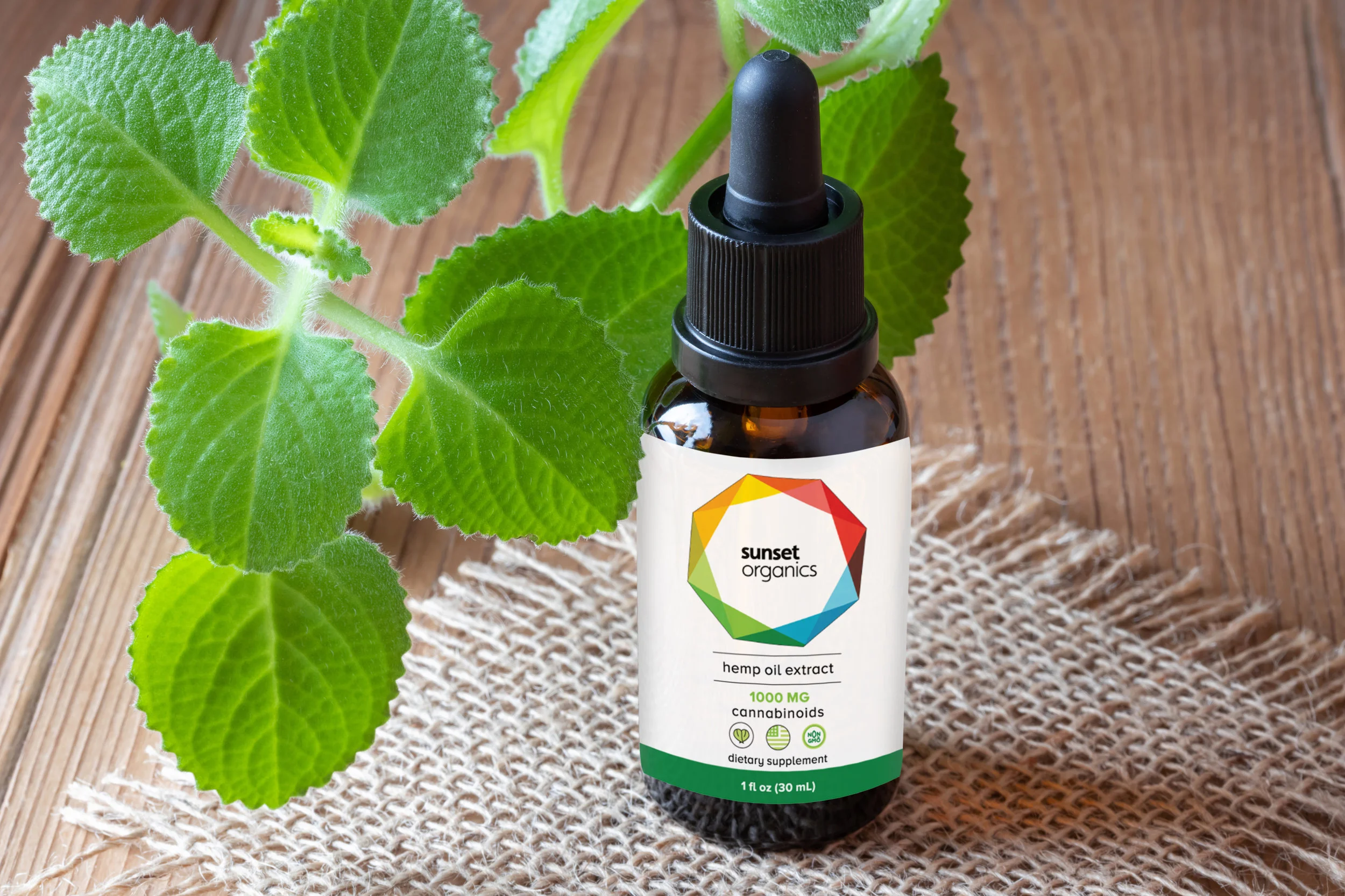 Sunset Organics, Mint Flavor Tincture Label, 2019.