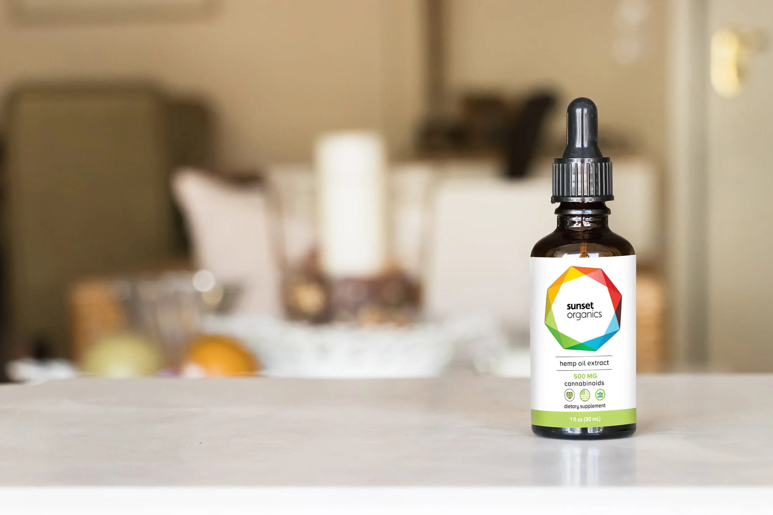 Sunset Organics Tincture Label Designs, 2019.