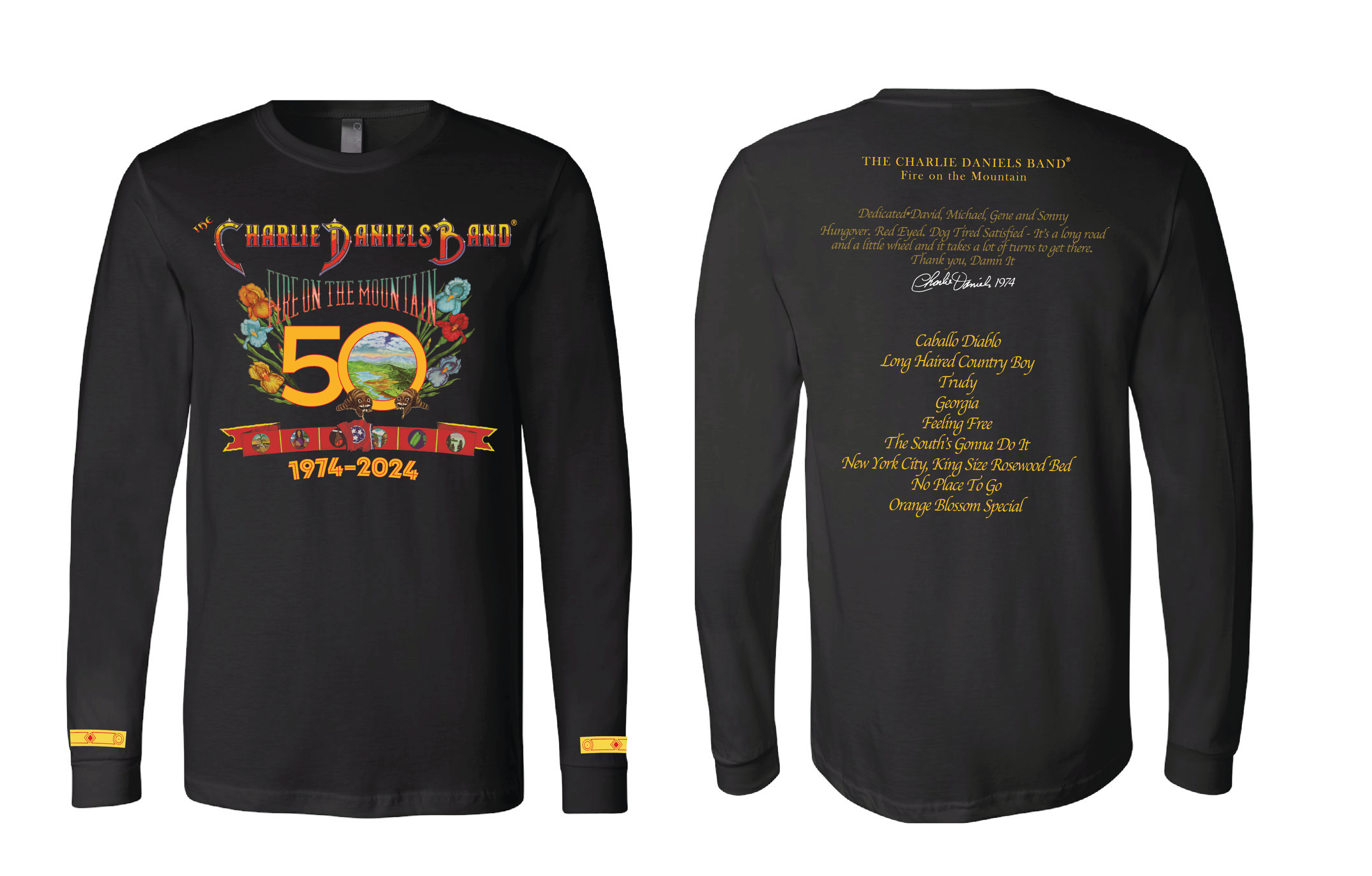 Charlie Daniels Band 50th Anniversary design for official merchandise line, 2024.