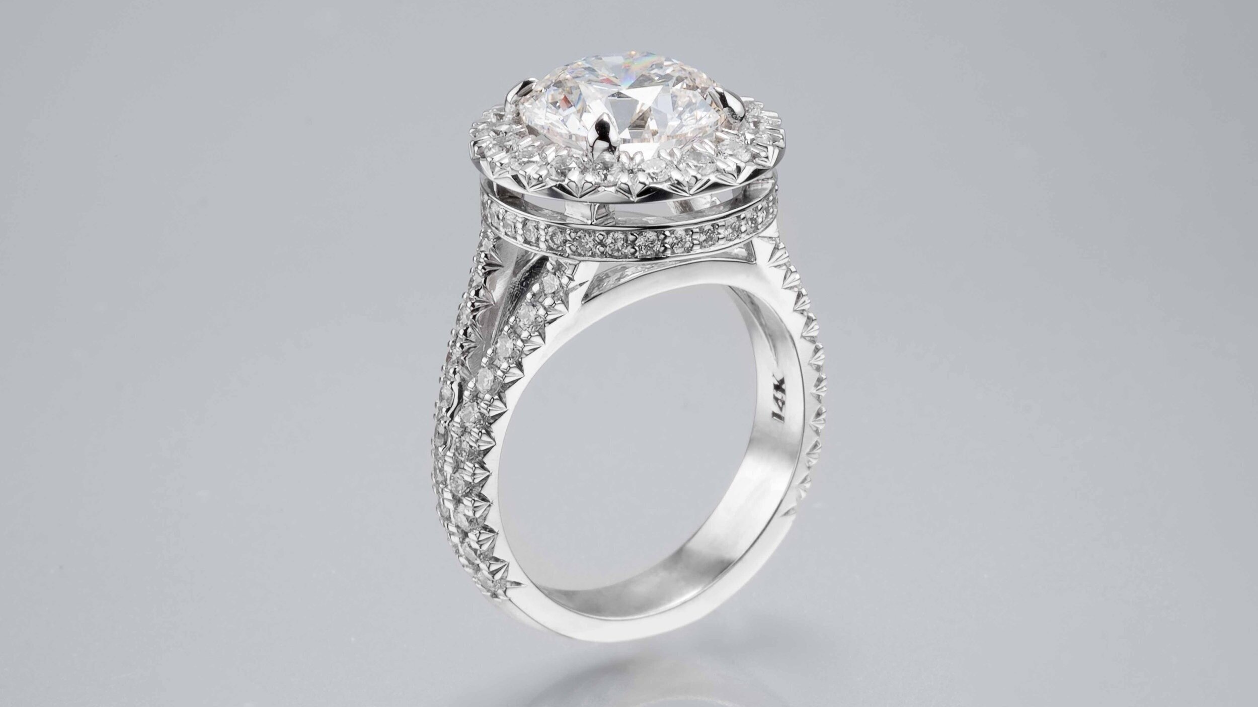 3 Carat Double Halo Diamond Engagement Ring