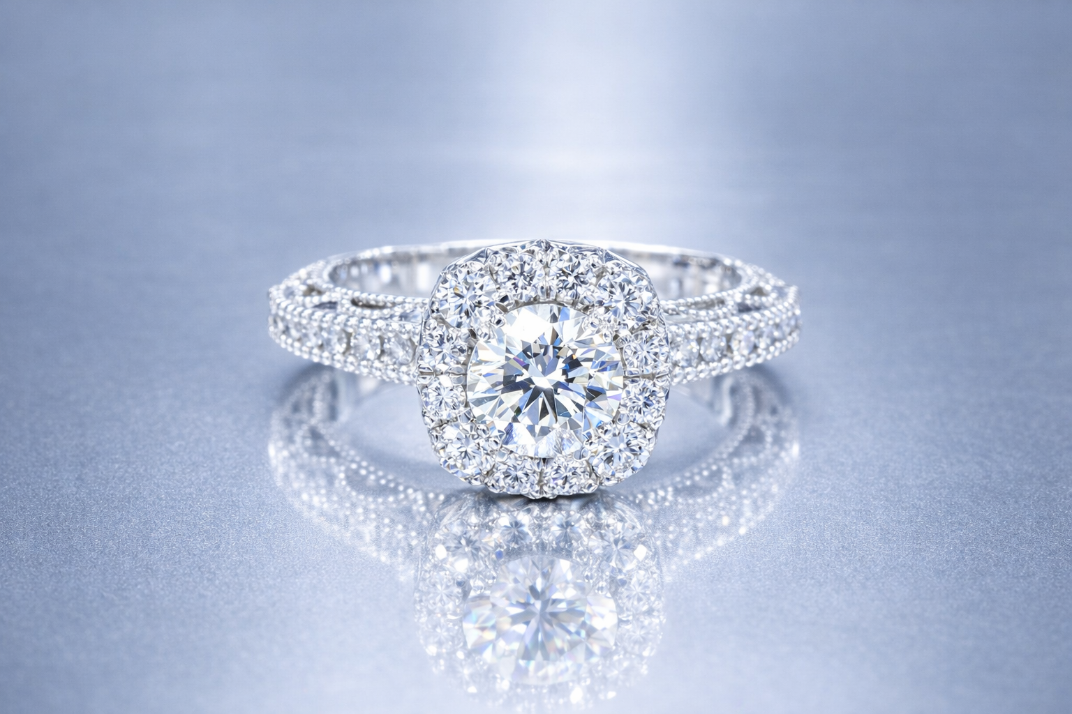 18k White Gold French Cut Halo with Millgrain .png