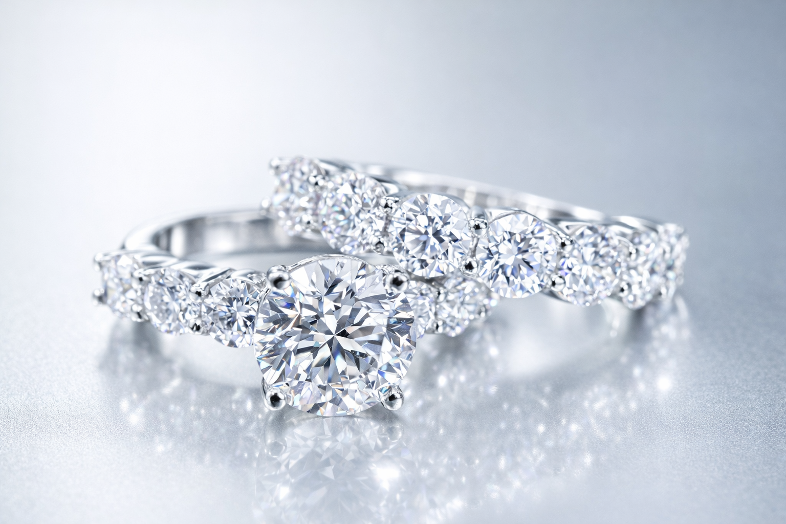 Lab Diamond Wedding Set 18K White Gold.png