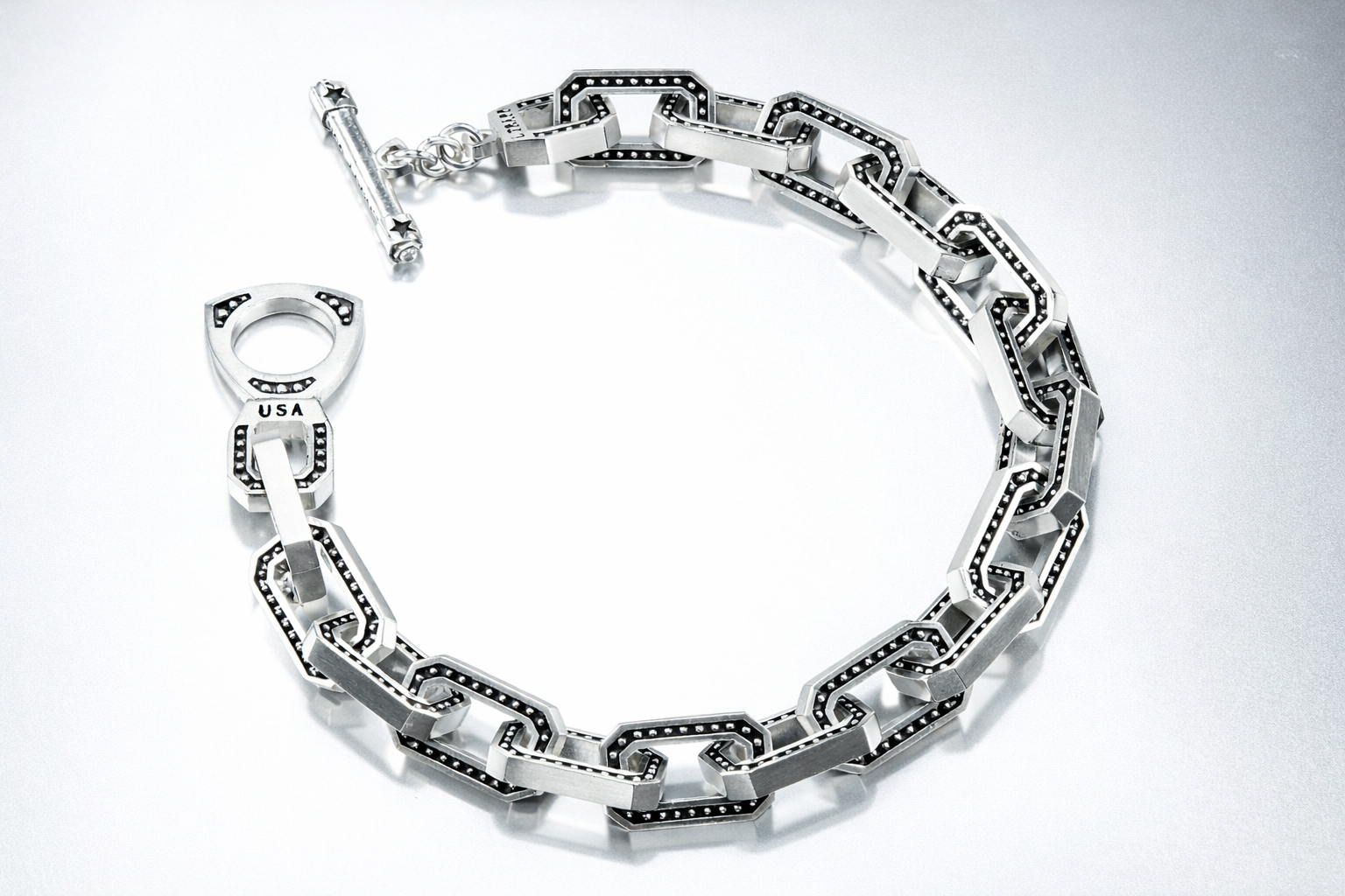 L Trapp Men's Caviar Link Bracelet .png