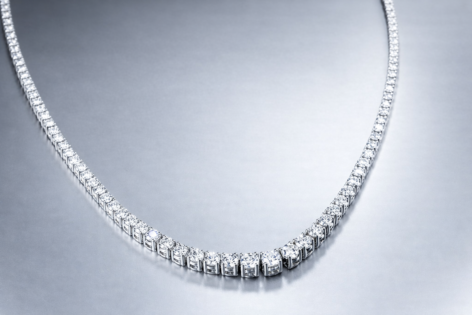 14k White Gold Diamond Tennis Neclace .png