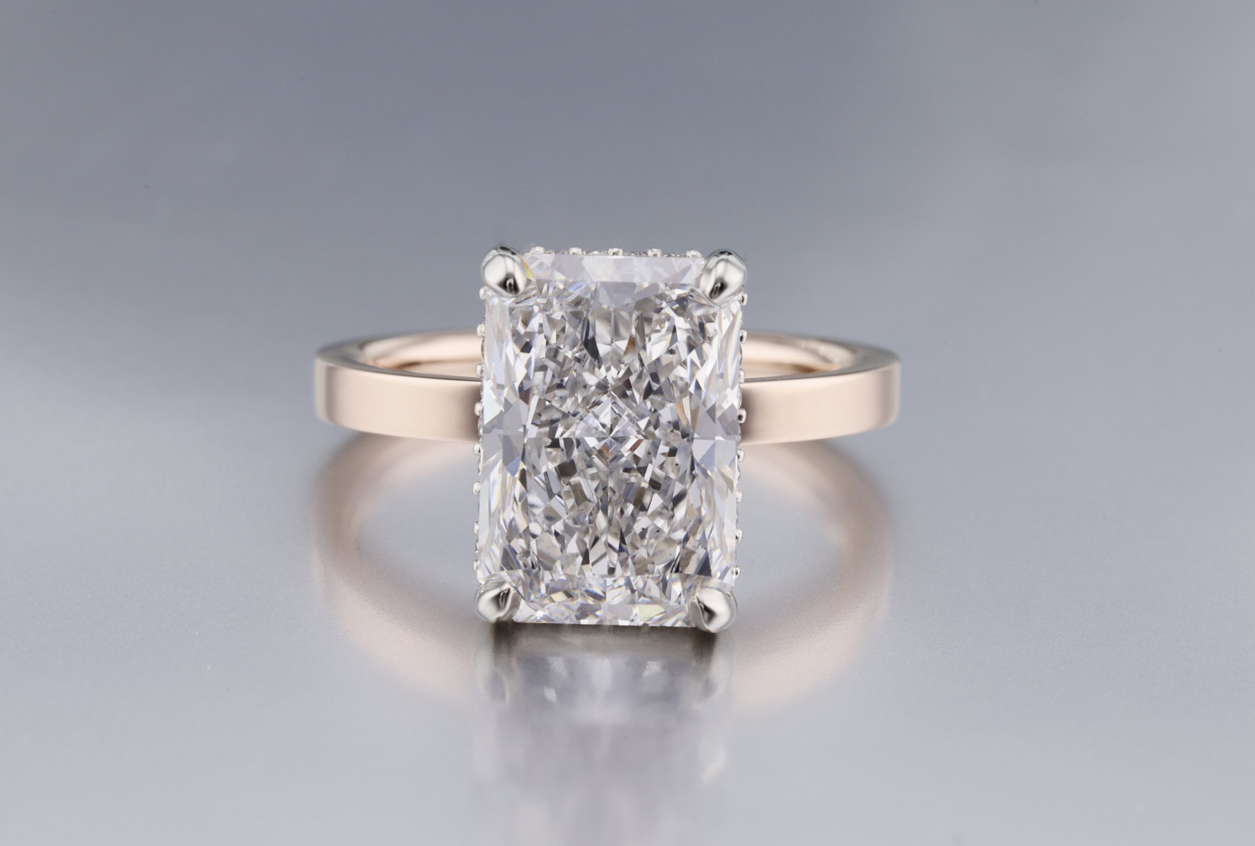 Adelina Oval Solitaire Pavé Ring Value - VARNIYA