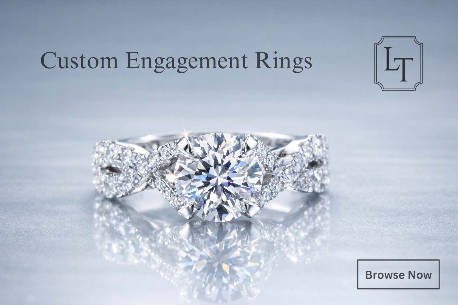Diamond platinum engagement ring
