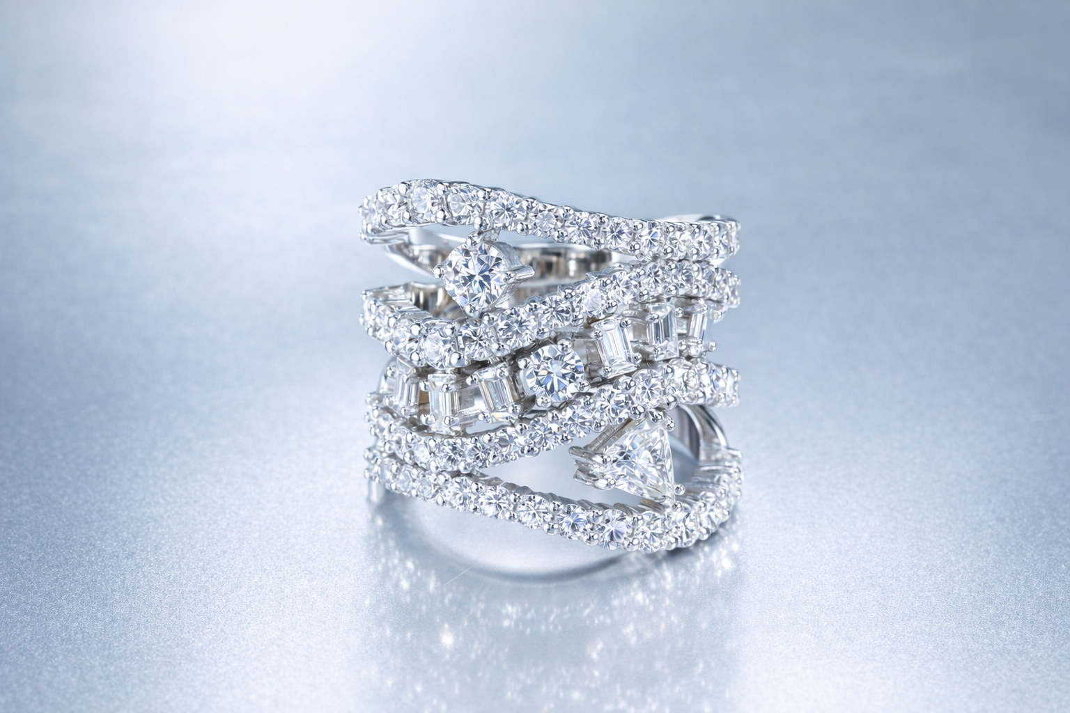 Diamond multi-band Italian Style Ring