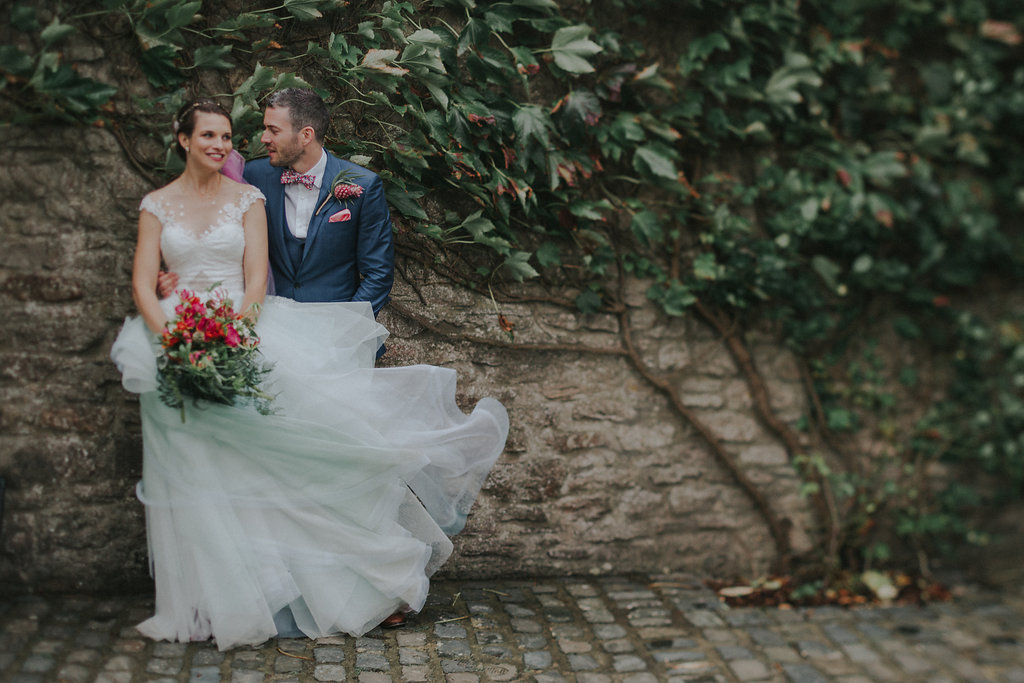 illusion tulle off-shoulder ballgown wedding dress