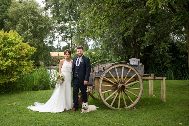 white chiffon wedding dress with long train