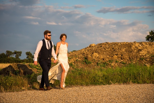 white chiffon wedding dress