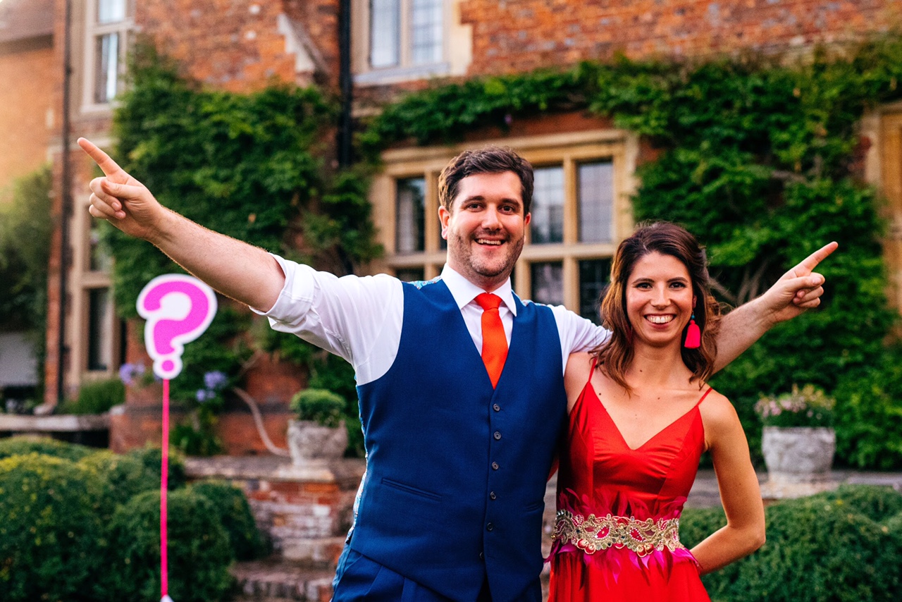red wedding dress, pink feather party dress