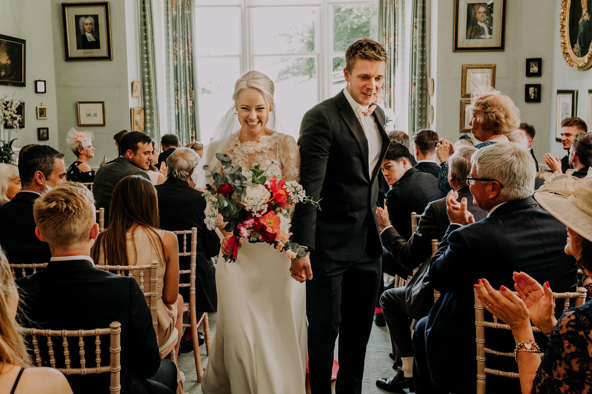 Lace and silk crepe wedding dress