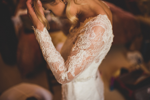Lace detail wedding dress