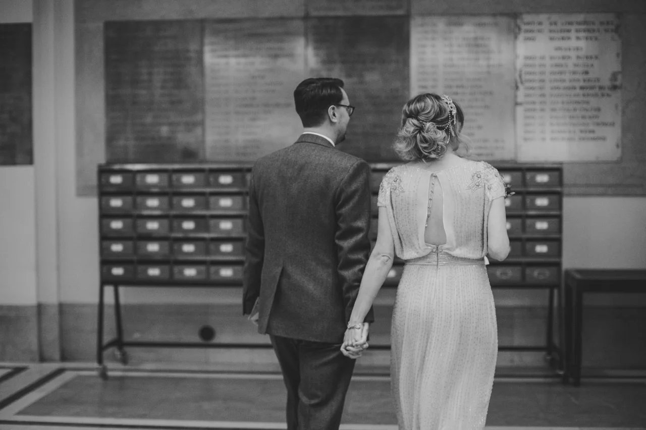 Green 1930s wedding dress