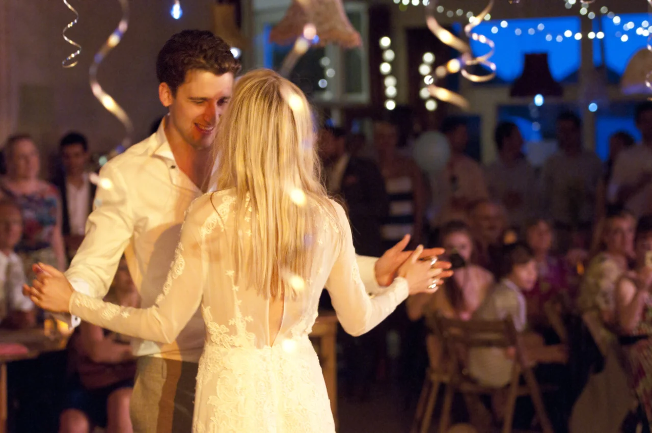 sheer geometric lace wedding dress