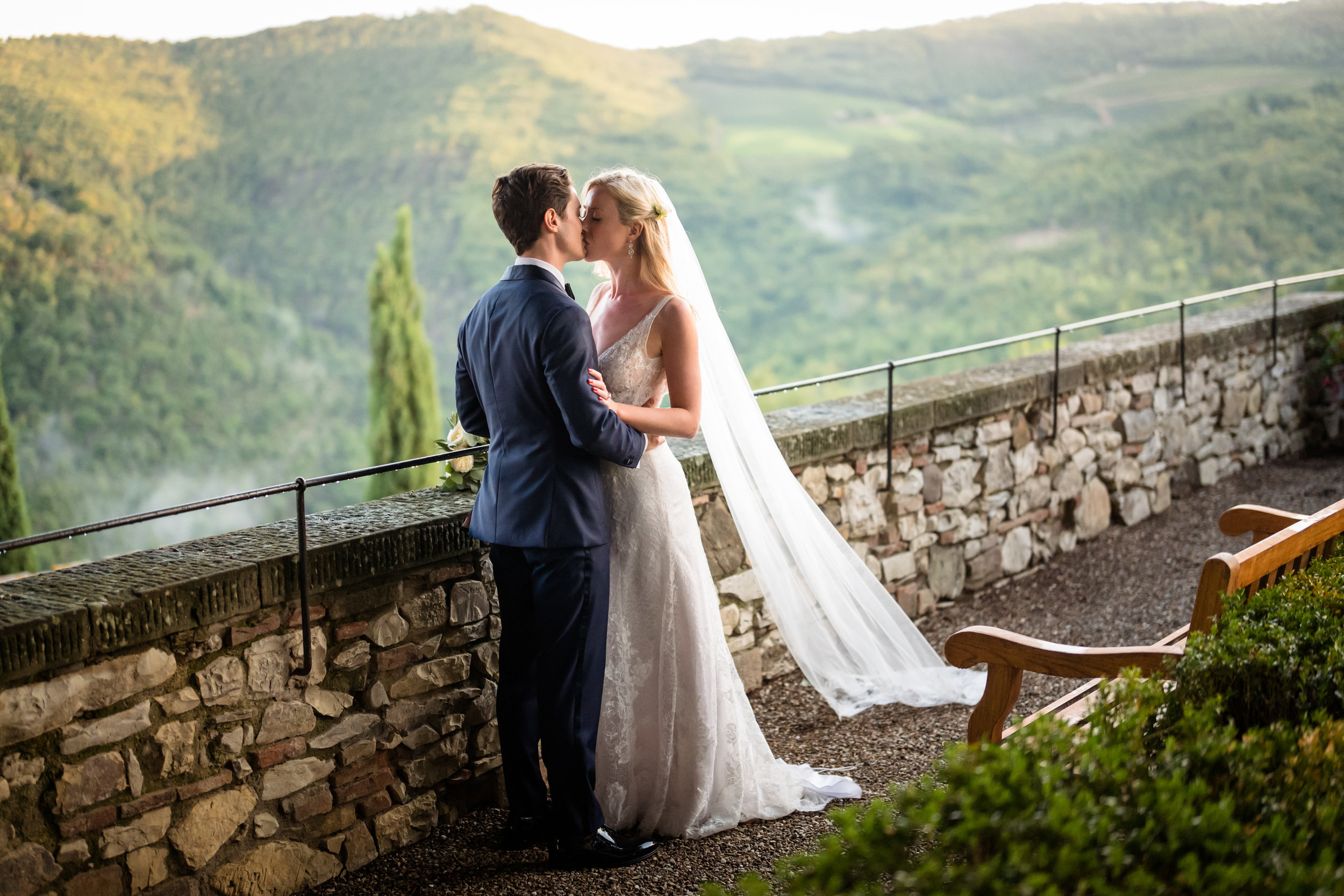 tuscan garden wedding white dress