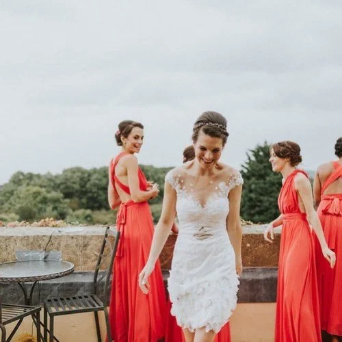  Bride wears a textured white bridal mini dress made of peace silk 