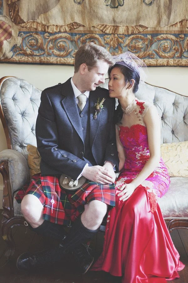 Bespoke red bridal cheongsam London