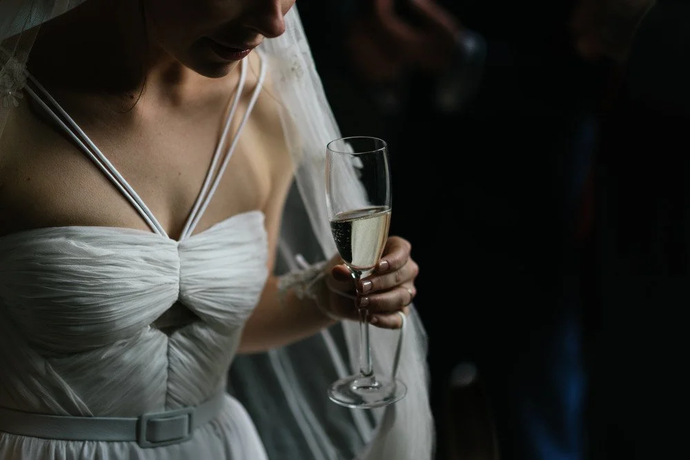 chiffon drape vintage style wedding dress