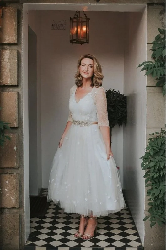 Vintage Blue Tulle Ballerina Wedding Dress