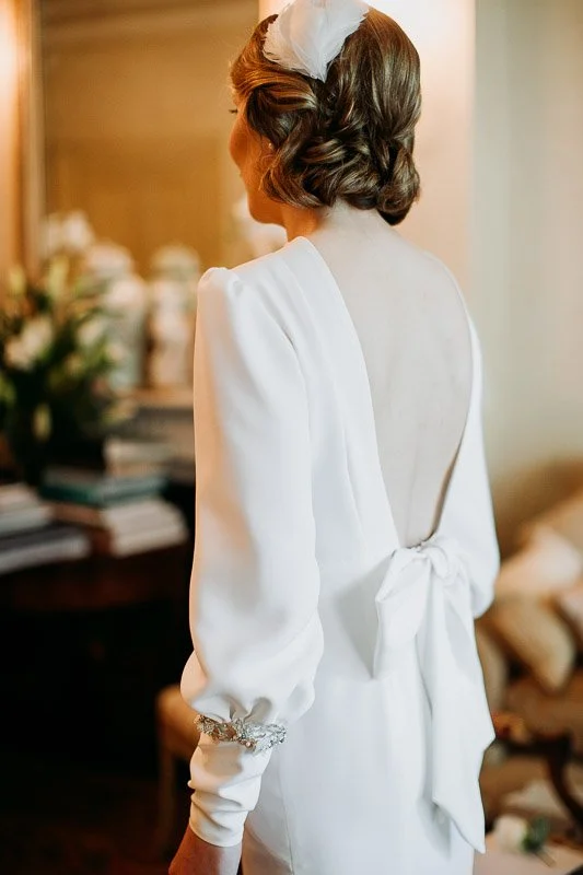 a chic backless wedding dress