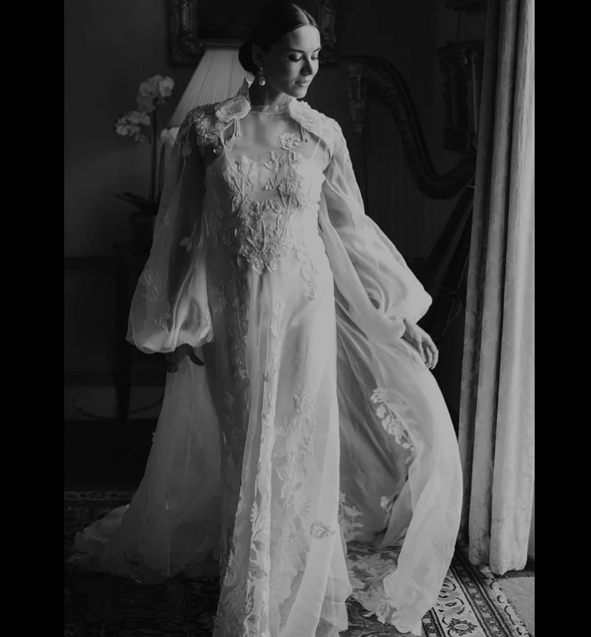 When approaching a floral embroidery design, the placement should appear as though growing organically from the ground, climbing and wrapping itself around beautifully. Or as though perfectly arranged by a florist.

Photo by @leeallison.co for Atelie