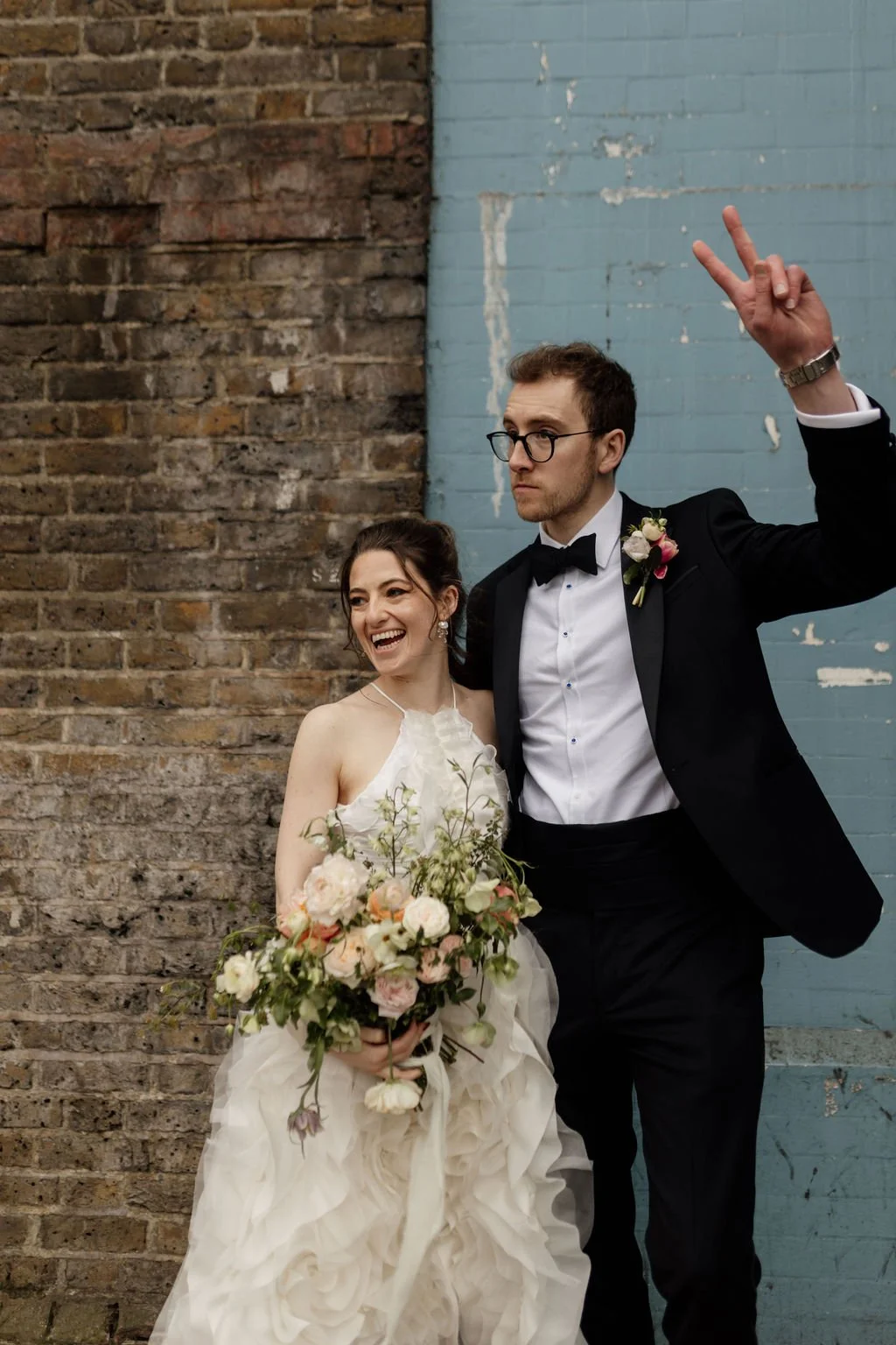 Silk Chiffon and Organza textural wedding dress for a London City Wedding